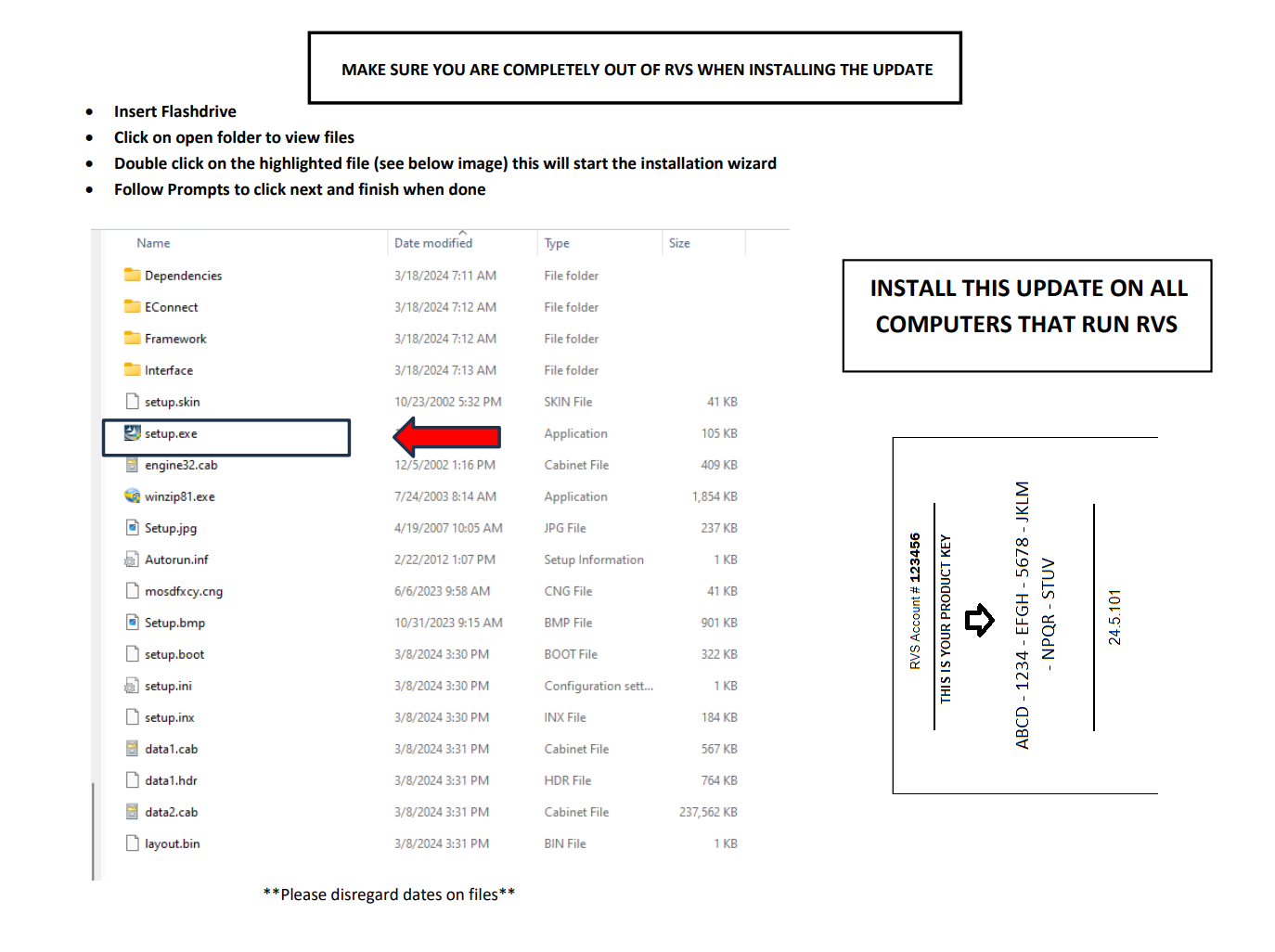 The installation guide you will receive with the flash drive.